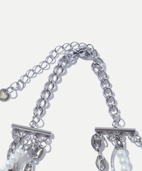 WHO'S WHO gallery（フーズフーギャラリー）の「パールクロスネックレス（ネックレス・レディース・シルバー・FREE）」の4枚目の写真