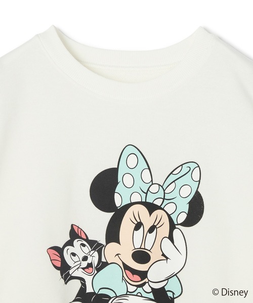 Disney(ディズニー)の「【Disney/ディズニー】Minnie Mouse/ミニーマウス裏毛ドロップショルダープリントスウェットプルオーバー(スウェット・レディース・アイボリー/ブラック・M/L/LL)」の4枚目の写真