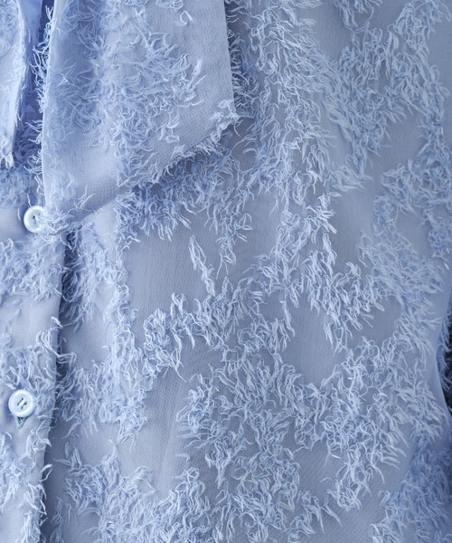 MISCH MASCH（ミッシュマッシュ）の「フリンジジャガードボウタイブラウス/MM448103（シャツ/ブラウス・レディース・ブルー/ブラック/ホワイト・ﾌﾘ-）」の22枚目の写真