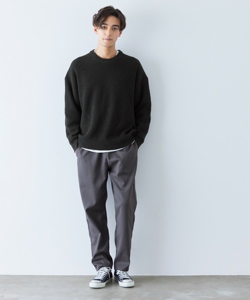 coca(coca)(コカ)の「ドロップショルダー クルーネックニット(ニット/セーター・メンズ・アイボリー/ブラック・XL/M/L)」の11枚目の写真