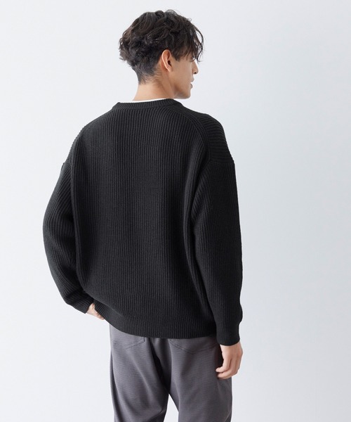 coca(coca)(コカ)の「ドロップショルダー クルーネックニット(ニット/セーター・メンズ・アイボリー/ブラック・XL/M/L)」の14枚目の写真