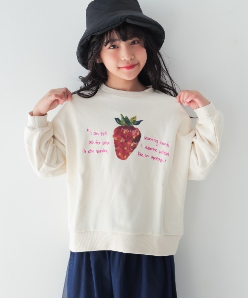 unica(ユニカ)の「strawberry刺繍トレーナー(スウェット・キッズ・ネイビー/オフホワイト・XL/L/M/S)」の7枚目の写真