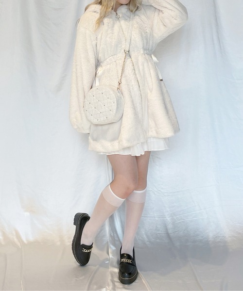 one way(ワンウェイ)の「ウエスト絞りファージャケット(その他アウター・レディース・グレー/ホワイト/ブラック・FREE)」の17枚目の写真