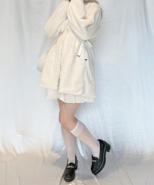 one way(ワンウェイ)の「ウエスト絞りファージャケット(その他アウター・レディース・グレー/ホワイト/ブラック・FREE)」の18枚目の写真