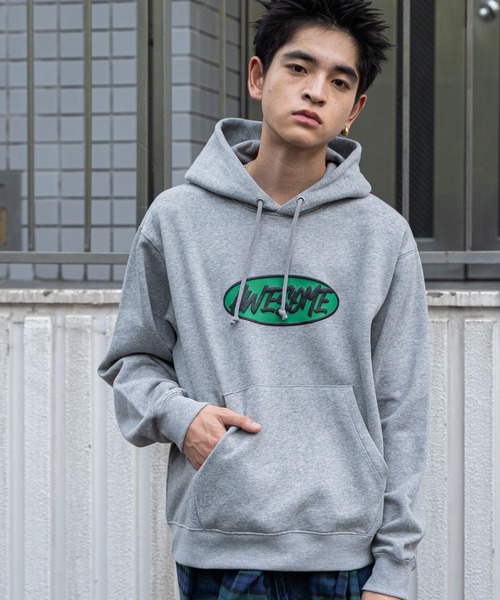 WEGO(ウィゴー)の「WEGO/リラックスフィットオーバルロゴパーカー(パーカー・メンズ・ブラック/杢グレー・MEDIUM/LARGE)」の8枚目の写真