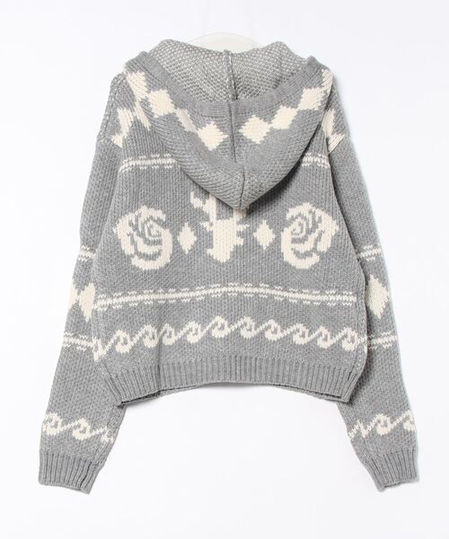SANSeLF(サンセルフ)の「ノルディックフーディニットカーディガン 【SANSeLF】 sanw24a048(ニット/セーター・レディース・グレー/ピンク・FREE)」の12枚目の写真