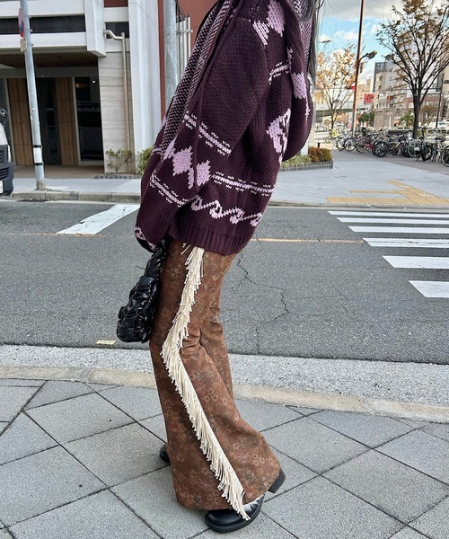 SANSeLF(サンセルフ)の「ノルディックフーディニットカーディガン 【SANSeLF】 sanw24a048(ニット/セーター・レディース・グレー/ピンク・FREE)」の16枚目の写真
