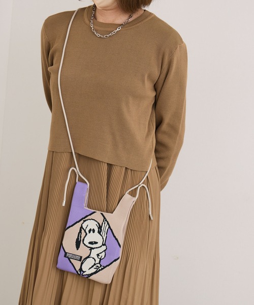 Paradise Picnic（パラダイスピクニック）の「【Peanuts 75周年記念限定】ミニショルダーバッグ（ショルダーバッグ・レディース・ブルー/グレー/ライトブルー/ベージュ/ピンク・FREE）」の7枚目の写真