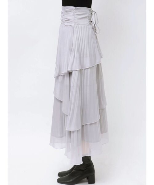 dazzlin（ダズリン）の「ランダムシアープリーツティアードスカート（スカート・レディース・アイボリー/グレー/チャコールグレー・SMALL/MEDIUM）」の12枚目の写真