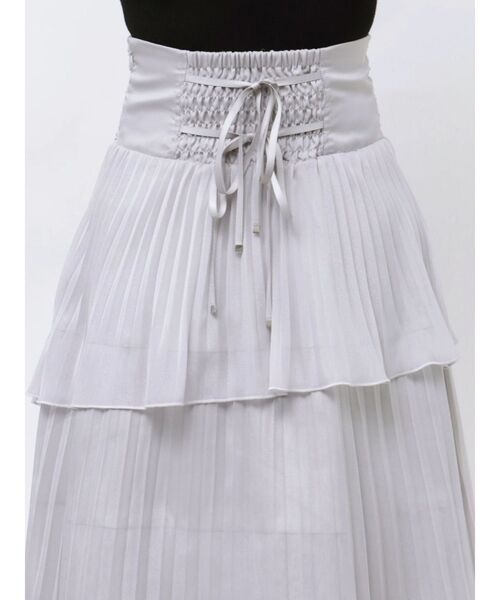 dazzlin（ダズリン）の「ランダムシアープリーツティアードスカート（スカート・レディース・アイボリー/グレー/チャコールグレー・SMALL/MEDIUM）」の10枚目の写真