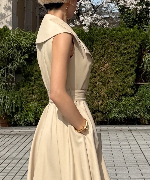 ♡JENNE♡ジェンヌ 　トレンチデザイン ノースリーブワンピース Vネック ノースリーブニットワンピース｜JENNE(ジェンヌ)公式