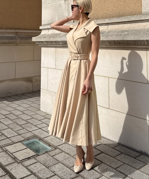 JENNE（ジェンヌ）の「ローマ風トレンチドレス（ワンピース・レディース・ベージュ/ネイビー・SMALL/MEDIUM/LARGE）」の12枚目の写真