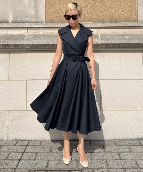 JENNE（ジェンヌ）の「ローマ風トレンチドレス（ワンピース・レディース・ベージュ/ネイビー・SMALL/MEDIUM/LARGE）」の14枚目の写真