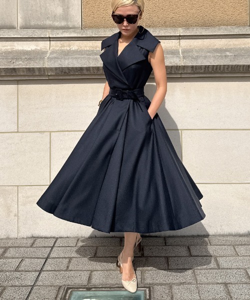 JENNE（ジェンヌ）の「ローマ風トレンチドレス（ワンピース・レディース・ベージュ/ネイビー・SMALL/MEDIUM/LARGE）」の19枚目の写真