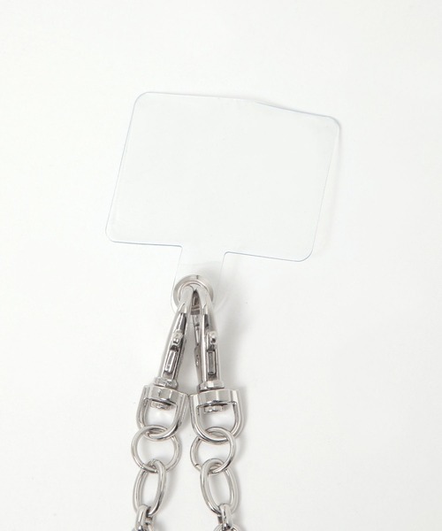 LEPSIM（レプシィム）の「フェイクレザーフリルコンビスマホストラップ　240610（スマホグッズ・レディース・ブラック/シルバー・ONE SIZE）」の5枚目の写真