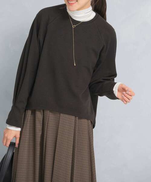 URBAN RESEARCH ROSSO WOMEN（アーバンリサーチ　ロッソ）の「ウール混タックスリーブスウェット（スウェット・レディース・オフホワイト/ブラウン・FREE）」の5枚目の写真