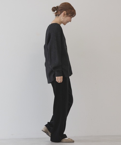 AMERICAN HOLIC（アメリカンホリック）の「ベロアベイカーリラックスパンツ（その他パンツ・レディース・モカ/ブラック・L/M/S）」の7枚目の写真