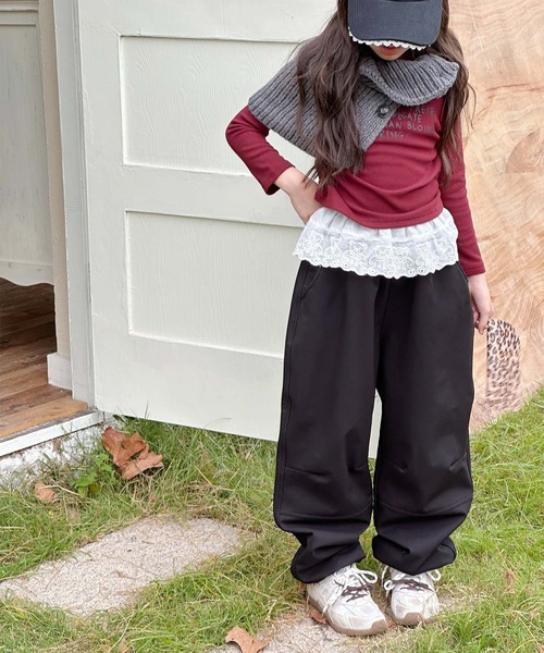 aimoha（アイモハ）の「【aimoha-KIDS-】裏起毛カーゴパンツ (AW)（カーゴパンツ・キッズ・ブラック/ダークグレー/パープル・110/120/130/140/150/160）」の8枚目の写真