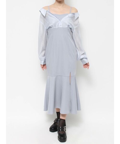 EATME（イートミー）の「バイカラーマーメイドワンピース（ワンピース・レディース・アイボリー/ライトブルー/ブラック・SMALL/MEDIUM）」の6枚目の写真