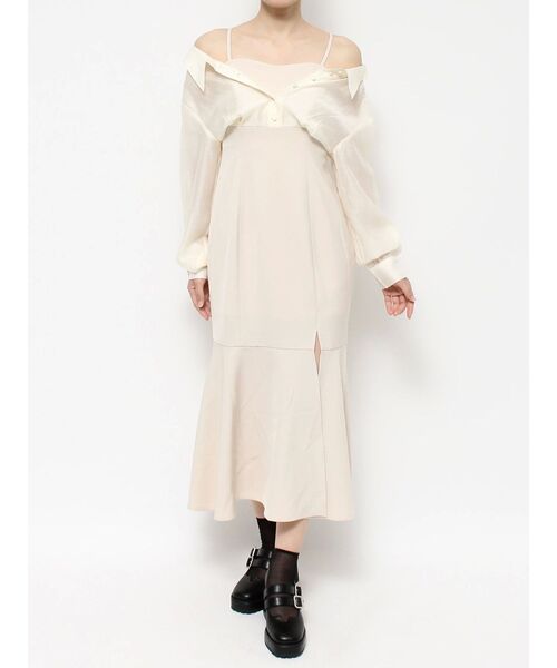 EATME（イートミー）の「バイカラーマーメイドワンピース（ワンピース・レディース・アイボリー/ライトブルー/ブラック・SMALL/MEDIUM）」の7枚目の写真