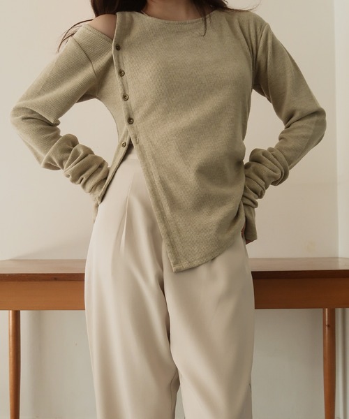 mideal(マイディール)の「tweed vest × finger holl tops / ツイードベスト × フィンガーホールトップス(その他トップス・レディース・ブラウン/ベージュ・FREE)」の14枚目の写真