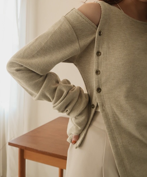 mideal(マイディール)の「tweed vest × finger holl tops / ツイードベスト × フィンガーホールトップス(その他トップス・レディース・ブラウン/ベージュ・FREE)」の8枚目の写真