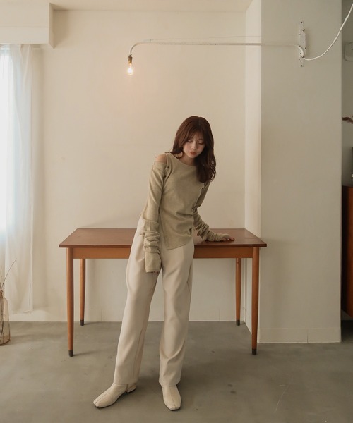mideal(マイディール)の「tweed vest × finger holl tops / ツイードベスト × フィンガーホールトップス(その他トップス・レディース・ブラウン/ベージュ・FREE)」の9枚目の写真