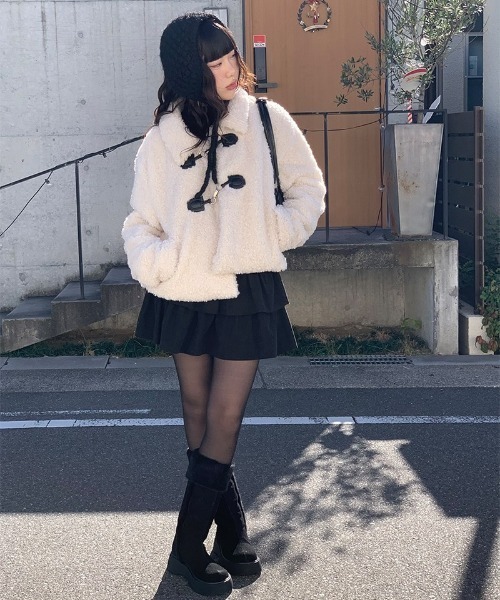 anyonemore(エニワンモア)の「ニットバブーシュカ(ニットキャップ/ビーニー・レディース・アイボリー/ブラック・FREE)」の13枚目の写真