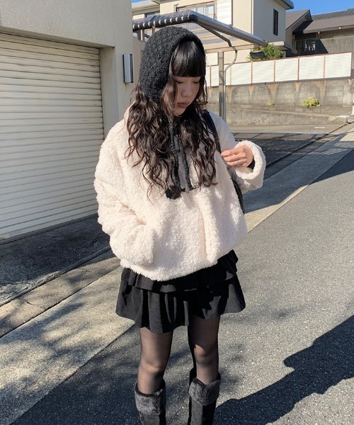 anyonemore(エニワンモア)の「ニットバブーシュカ(ニットキャップ/ビーニー・レディース・アイボリー/ブラック・FREE)」の15枚目の写真
