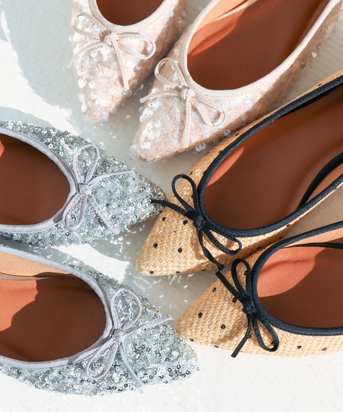 EVOL（イーボル）の「【軽量・ふかふか】ポインテッドバレエ IY5641（バレエシューズ・レディース・ブラック/シルバー/ベージュ/ドット・22.0cm/22.5cm/23.0cm/23.5cm/24.0cm/24.5cm/25.0cm）」の5枚目の写真