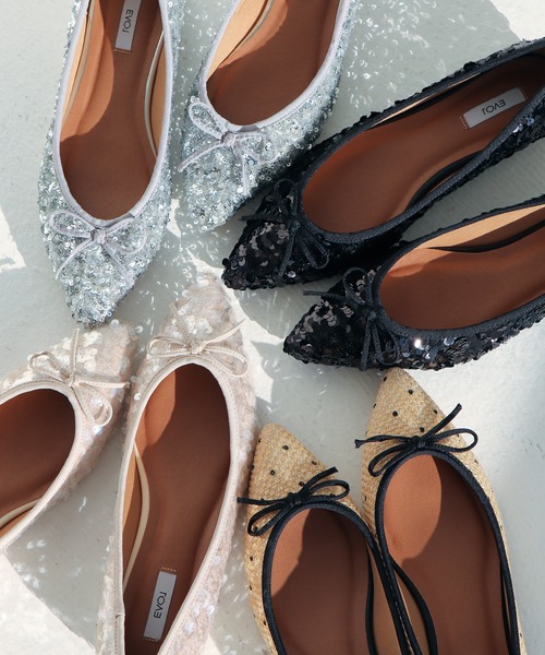 EVOL（イーボル）の「【軽量・ふかふか】ポインテッドバレエ IY5641（バレエシューズ・レディース・ブラック/シルバー/ベージュ/ドット・22.0cm/22.5cm/23.0cm/23.5cm/24.0cm/24.5cm/25.0cm）」の13枚目の写真