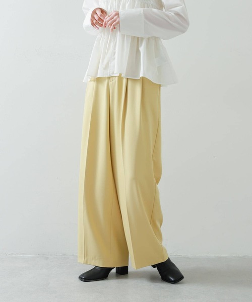 SENSE OF PLACE by URBAN RESEARCH（センスオブプレイスバイアーバンリサーチ）の「ルーズタックスラックス（その他パンツ・レディース・ライトベージュ/チャコールグレー/イエロー・SMALL/MEDIUM/LARGE）」の6枚目の写真