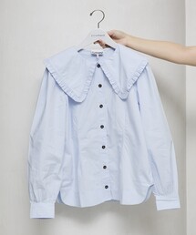 GANNI ガニー 22AW POPLIN シャツ ポプリン ブラウス 38 GANNI（ガニー） シャツ Cotton Poplin Double-Collar Shirt コットン