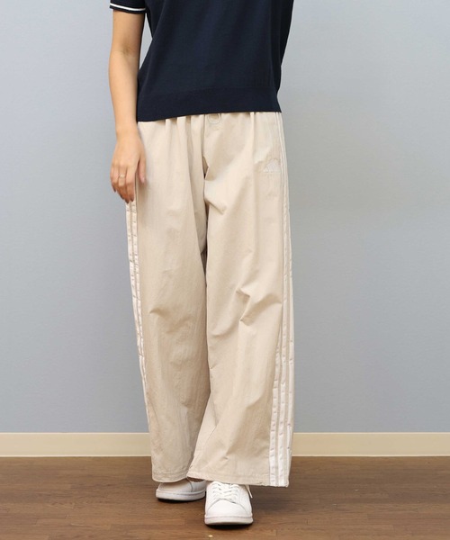 adidas リメイクナイロンパンツ　フレアパンツ スリーストライプス ウーブン パラシュートパンツ / アディダス