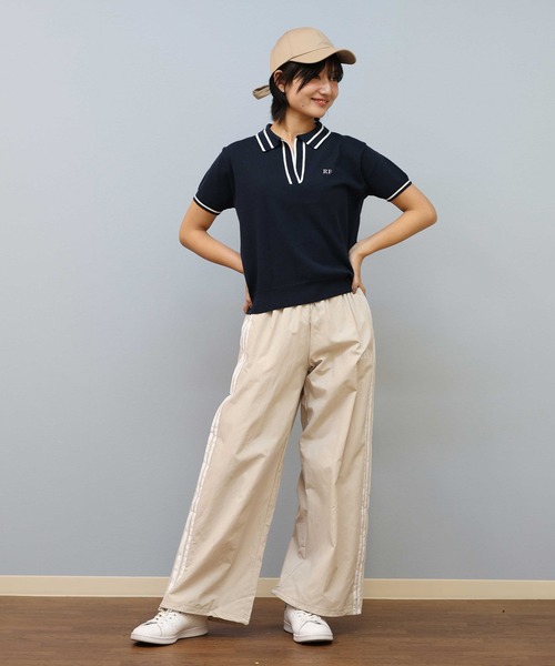 adidasナイロンパンツ　ワイド adidas パンツ adidas/アディダス ワイドナイロンパンツ KWB45