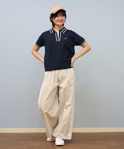 adidasナイロンパンツ　ワイド adidas