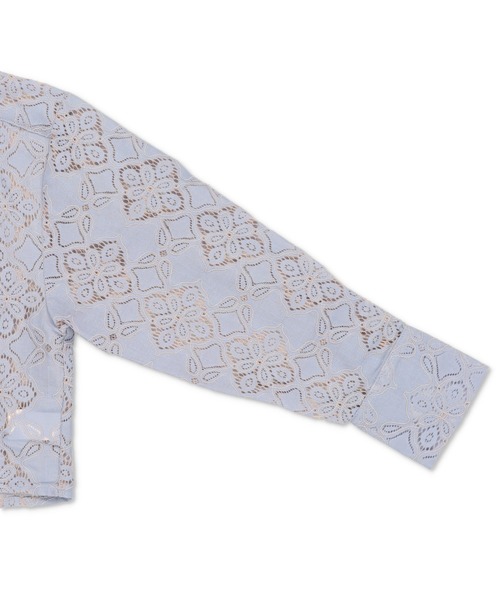 Lull（ルル）の「【Lull / ルル】セットアップ対応 / 総レースシャツ（シャツ/ブラウス・レディース・オフホワイト/ブルー/ブラック・ONESIZE）」の8枚目の写真