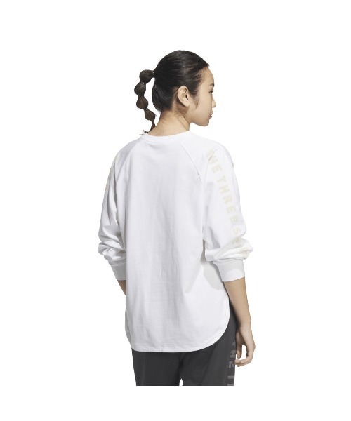 adidas(アディダス)の「アディダス adidas ワード 長袖Tシャツ(Tシャツ/カットソー・レディース・ホワイト/ライトグリーン/ダークグレー・S/M/L/XL)」の4枚目の写真