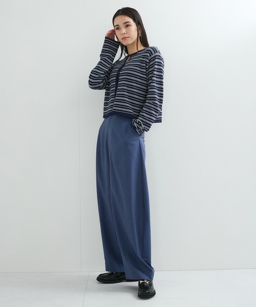 le cercle ADAM ET ROPE'(ルセルクルアダムエロペ)の「天竺ボーダー2WAYカーディガン(カーディガン/ボレロ・レディース・ネイビー系/レッド系その他2/ピンク系/レッド・FREE)」の11枚目の写真