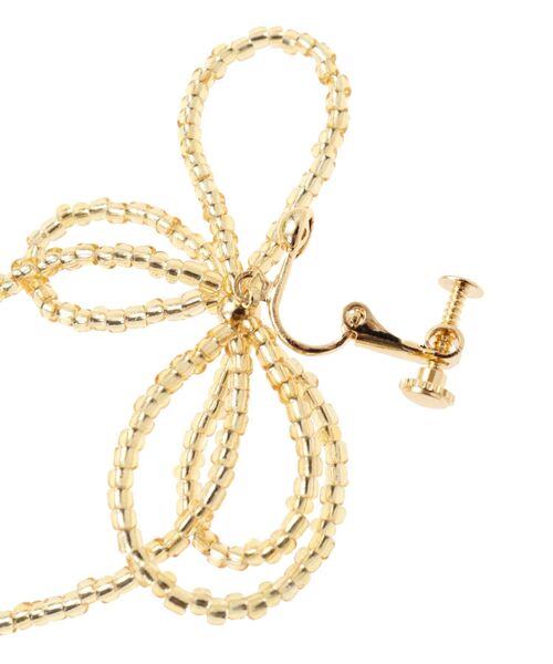 AMERICAN HOLIC(アメリカンホリック)の「ビーズレイーヤードリボンイヤリング(イヤリング・レディース・ゴールド/オフホワイト/チャコールグレー・FREE)」の10枚目の写真