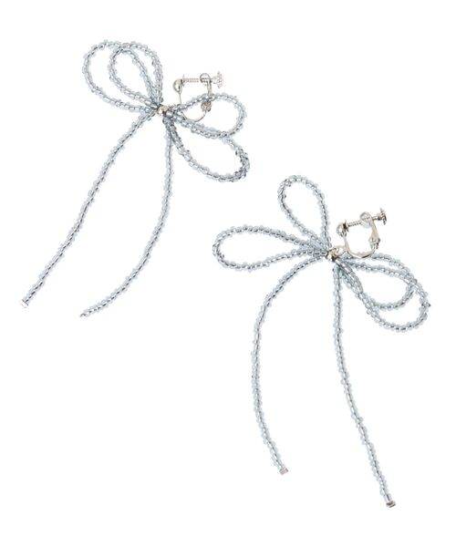 AMERICAN HOLIC(アメリカンホリック)の「ビーズレイーヤードリボンイヤリング(イヤリング・レディース・ゴールド/オフホワイト/チャコールグレー・FREE)」の13枚目の写真