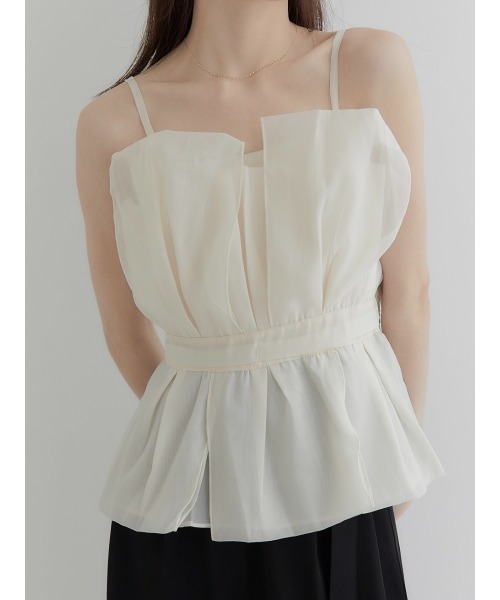 amel(エイメル)の「【RE ARRIVAL】チュールペプラムビスチェ(シャツ/ブラウス・レディース・アイボリー・FREE)」の2枚目の写真