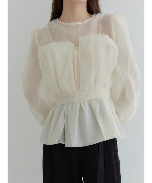 amel(エイメル)の「【RE ARRIVAL】チュールペプラムビスチェ(シャツ/ブラウス・レディース・アイボリー・FREE)」の13枚目の写真