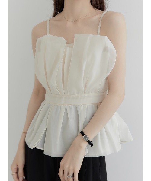 amel(エイメル)の「【RE ARRIVAL】チュールペプラムビスチェ(シャツ/ブラウス・レディース・アイボリー・FREE)」の6枚目の写真