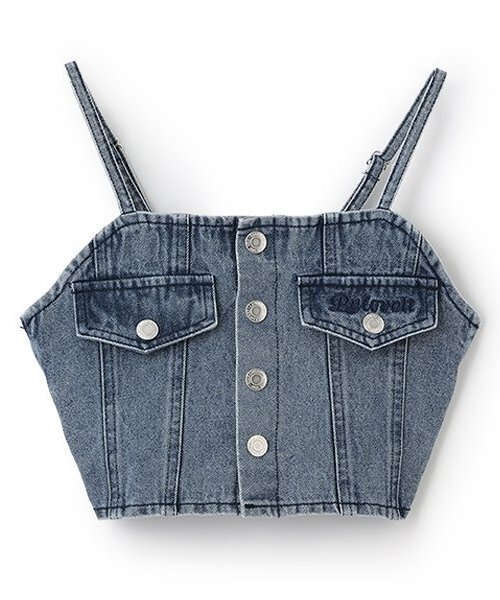 【完売商品】新品タグ付　デニムホックビスチェ tiptop+pocket ティップトッププラスポケット / [サイズ調整可能