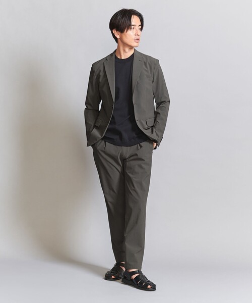 【極美品】ユナイテッドアローズトウキョウ ノーカラー パンツスーツ 紺 洗える 極美品】ユナイテッドアローズトウキョウ ノーカラー パンツスーツ 紺