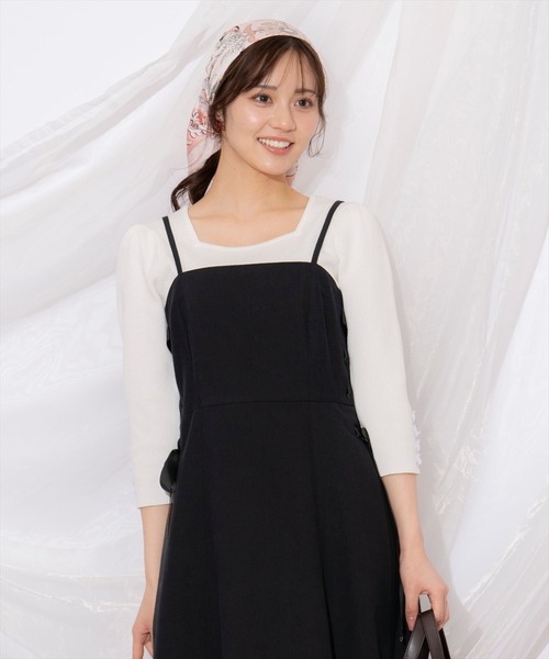 WILLSELECTION（ウィルセレクション）の「袖フラワーラメ7分袖ニットプルオーバー（ニット/セーター・レディース・ブラック/オフホワイト/イエロー/ピンクベージュ・FREE）」の8枚目の写真