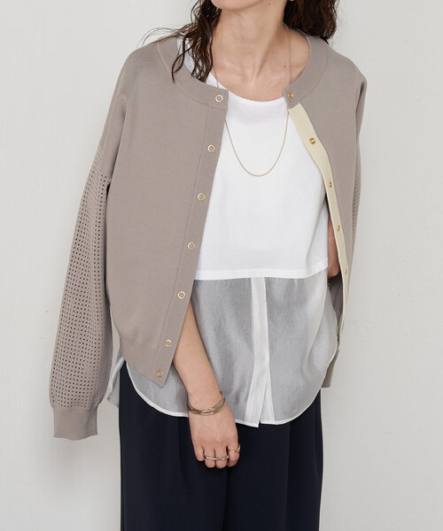 Jena espace merveilleux（ジェナ　エスパスメルヴェイユ）の「レイヤー風タンク（キャミソール・レディース・グレー/オフホワイト・FREE）」の2枚目の写真