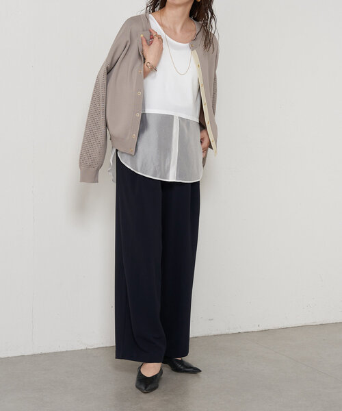 Jena espace merveilleux（ジェナ　エスパスメルヴェイユ）の「レイヤー風タンク（キャミソール・レディース・グレー/オフホワイト・FREE）」の3枚目の写真