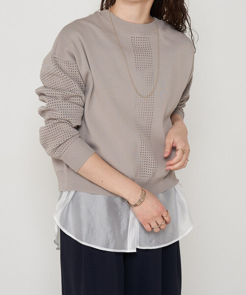 Jena espace merveilleux（ジェナ　エスパスメルヴェイユ）の「レイヤー風タンク（キャミソール・レディース・グレー/オフホワイト・FREE）」の9枚目の写真